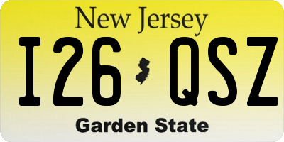 NJ license plate I26QSZ