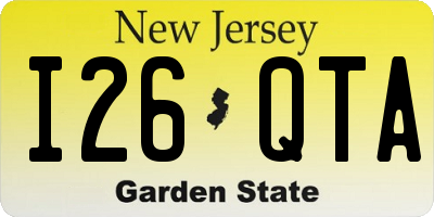 NJ license plate I26QTA