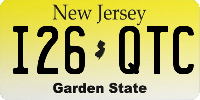 NJ license plate I26QTC