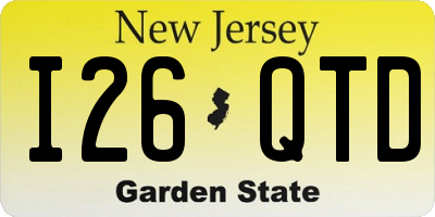 NJ license plate I26QTD