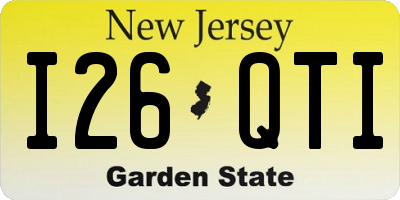 NJ license plate I26QTI