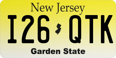 NJ license plate I26QTK