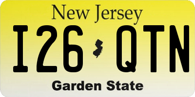 NJ license plate I26QTN