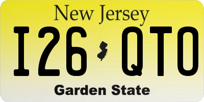 NJ license plate I26QTO