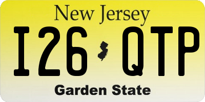 NJ license plate I26QTP