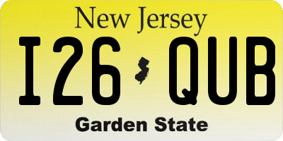 NJ license plate I26QUB