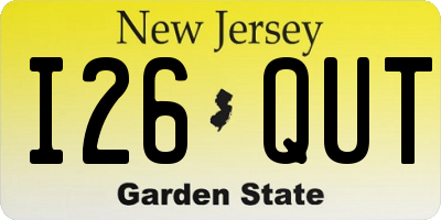 NJ license plate I26QUT