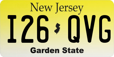 NJ license plate I26QVG