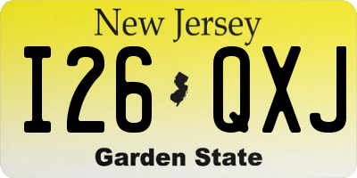 NJ license plate I26QXJ