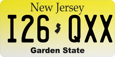 NJ license plate I26QXX
