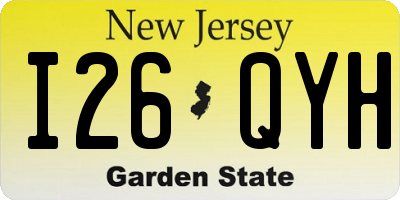 NJ license plate I26QYH