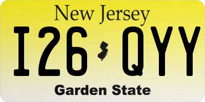 NJ license plate I26QYY