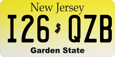 NJ license plate I26QZB