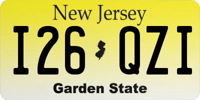 NJ license plate I26QZI