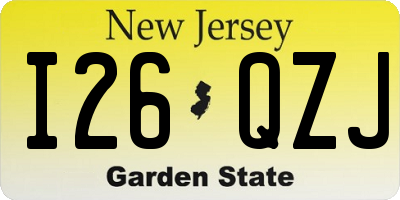 NJ license plate I26QZJ