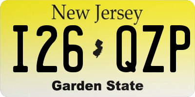 NJ license plate I26QZP