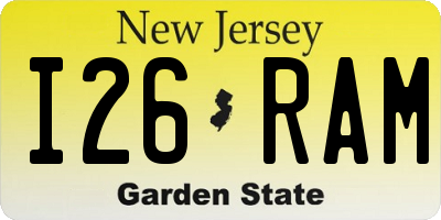 NJ license plate I26RAM