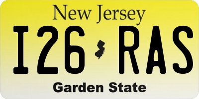 NJ license plate I26RAS