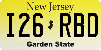 NJ license plate I26RBD