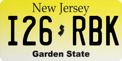 NJ license plate I26RBK