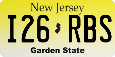 NJ license plate I26RBS