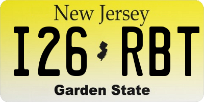 NJ license plate I26RBT