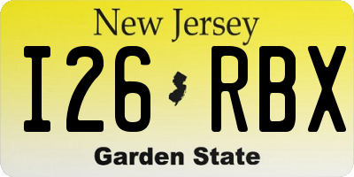 NJ license plate I26RBX