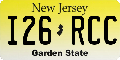 NJ license plate I26RCC