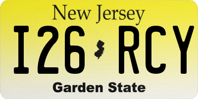 NJ license plate I26RCY