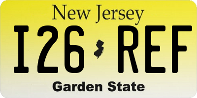 NJ license plate I26REF