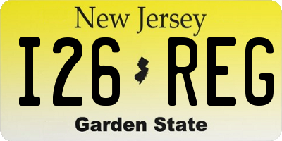NJ license plate I26REG