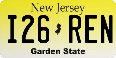 NJ license plate I26REN
