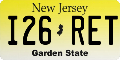 NJ license plate I26RET