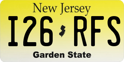 NJ license plate I26RFS