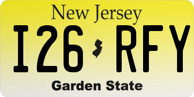 NJ license plate I26RFY