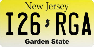 NJ license plate I26RGA