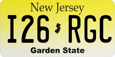 NJ license plate I26RGC