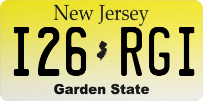 NJ license plate I26RGI