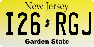NJ license plate I26RGJ