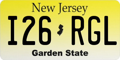 NJ license plate I26RGL