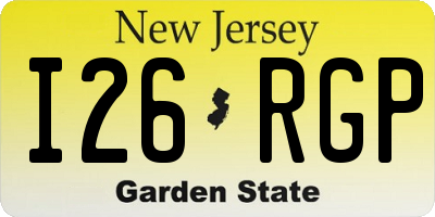 NJ license plate I26RGP