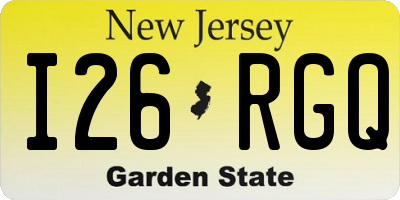 NJ license plate I26RGQ