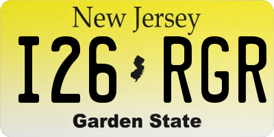 NJ license plate I26RGR
