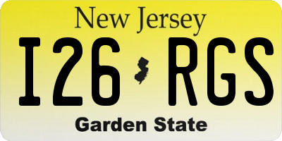 NJ license plate I26RGS