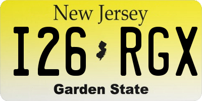 NJ license plate I26RGX