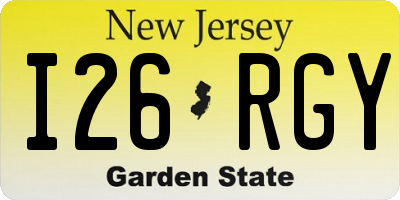 NJ license plate I26RGY