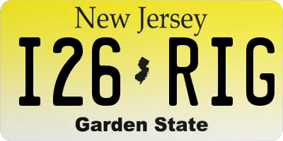 NJ license plate I26RIG