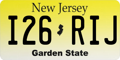 NJ license plate I26RIJ