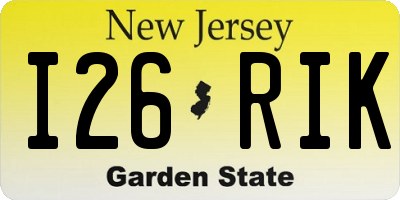 NJ license plate I26RIK