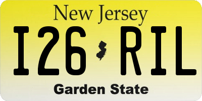 NJ license plate I26RIL